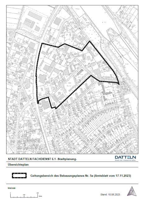 Geltungsbereich des Bebauungsplans 5a