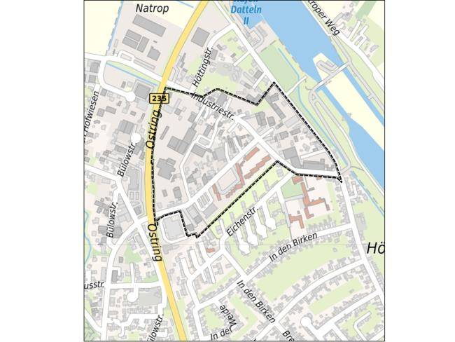 Karte, die den Geltungsbereich des Bebauungsplans Nr. 5a anzeigt