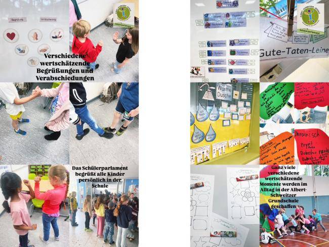 Verschiedene Aktion der Schüler*innen der Albert-Schweitzer-Schule zur Woche der Demokratie