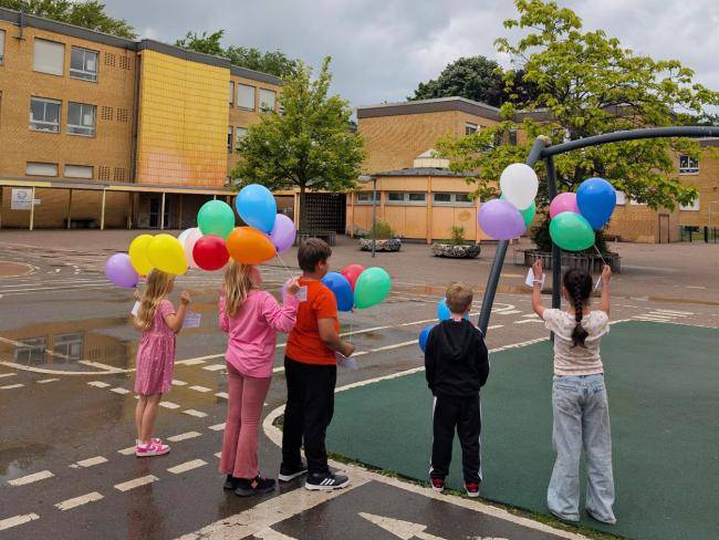 Luftballons mit Wünschen