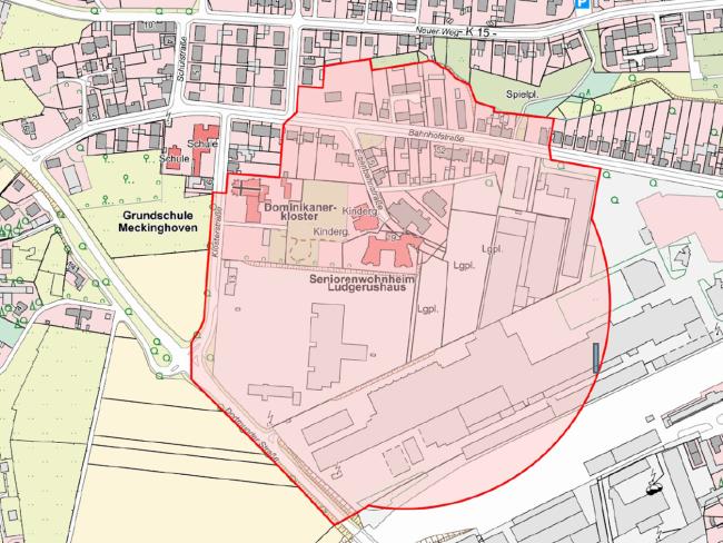 Evakuierungsbereich für den Verdachtspunkt an der Klosterstraße 2025-10-27 - 250 Meter