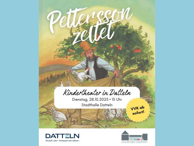 Plakat zur Kindertheatervorstellung Pettersson zeltet