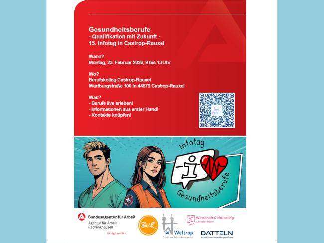 Flyer zum 15. Infotag für Gesundheitsberufe in Castrop-Rauxel 