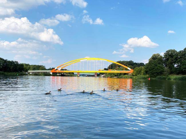 Die Dattelner-Meer-Bogen-Brücke am Dattelner Meer