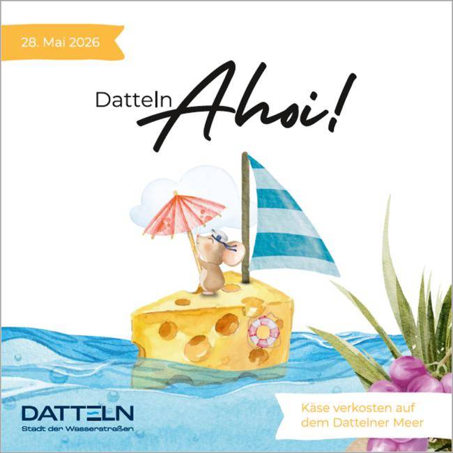 Hinweis auf die Käseverkostung auf dem Dattelner Meer im Rahmen von Datteln Ahoi!