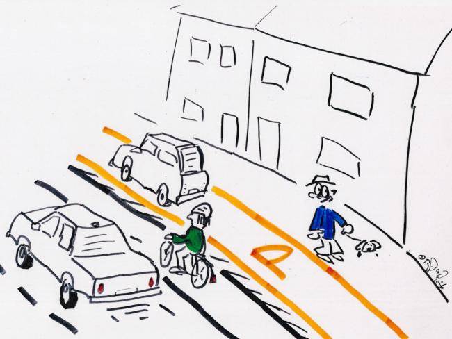 Zeichnerische Darstellung der Situation beim Verkehrsversuch