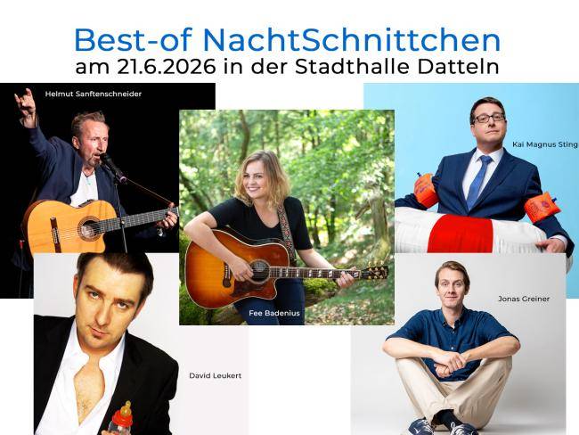 Das Bild ist eine Collage mit Bildern von Helmut Sanftenschneider, : Fee Badenius, Jonas Greiner und David Leukert und Kai Magnus Sting 