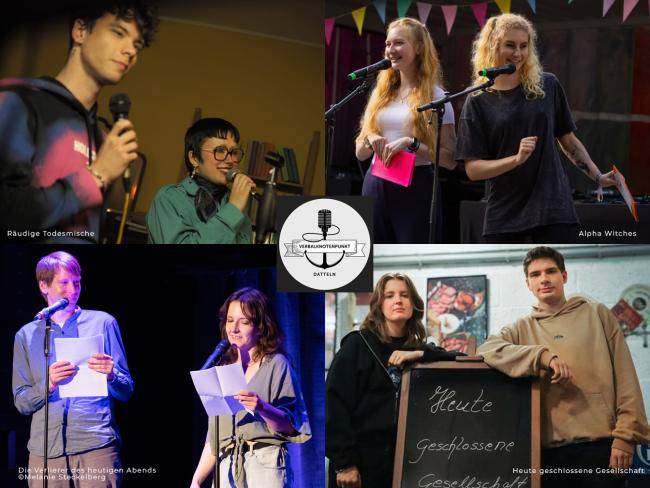 Die vier Teams, die am 19. Verbalknotenpunkt-Poetry-Slam teilnehmen