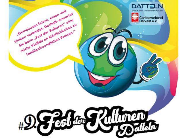 Hinweis mit Logo (Buntolino) auf das Fest der Kulturen 2026