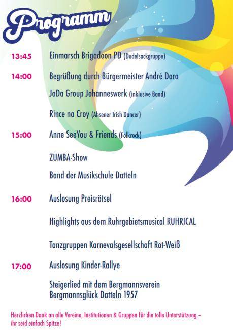 Programmablauf für das Fest der Kulturen 2026