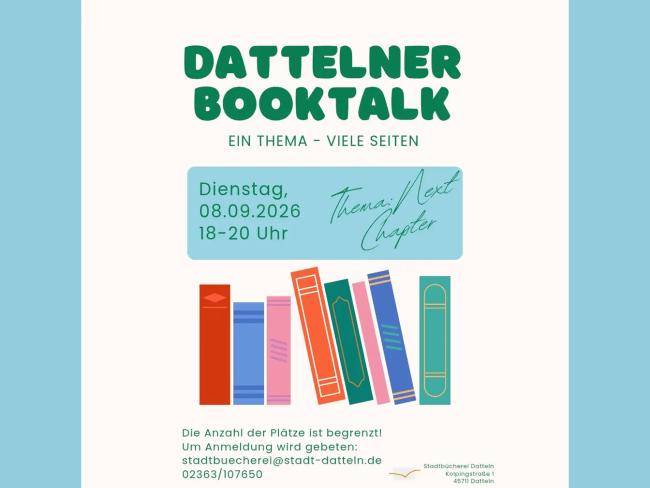 Veranstaltungshinweis zum Dattelner BookTalk