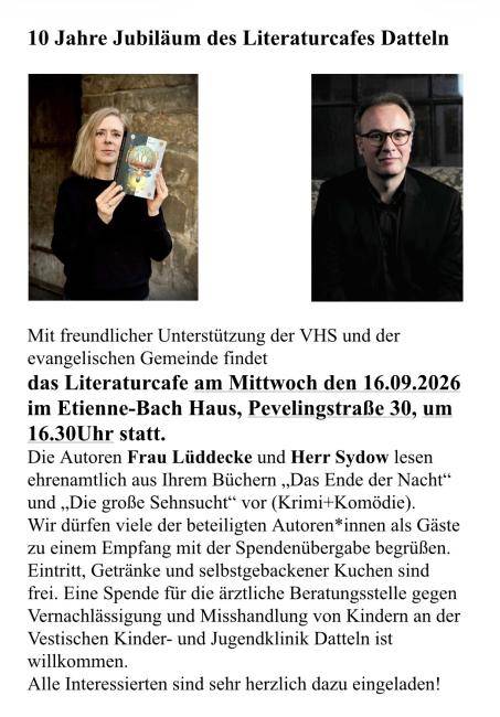 Hinweisflyer zum Literaturcafé am 16.9.2026
