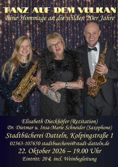 Plakat zur Veranstaltung Tanz auf dem Vulkan mit drei Personen