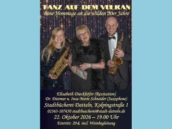 Plakat zur Veranstaltung Tanz auf dem Vulkan mit drei Personen