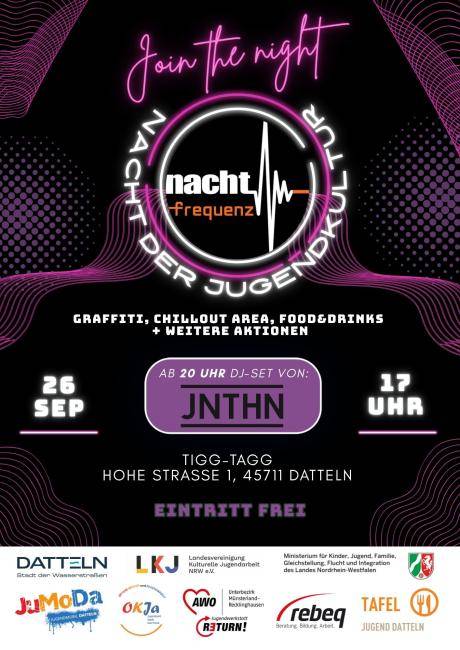 Flyer zur nachtfrequenz26 - der Nacht der Jugendkultur